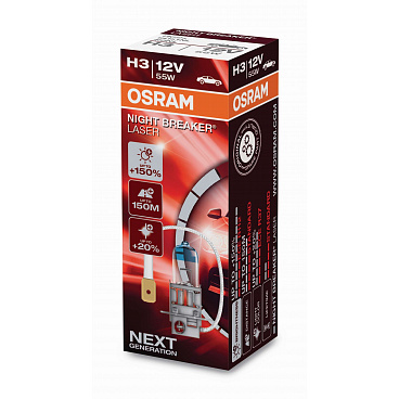 Halogenová žárovka OSRAM NIGHT BREAKER® LASER H3 12V 55W +150% 1 ks Halogenová žárovka OSRAM NIGHT BREAKER® LASER H3 12V 55W +150% 1 ks