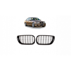 Mřížka BMW 3 E46 Facelift Compact dvojité žebrování Lesklá černá
