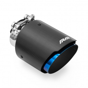 Nerez koncovka výfuku RM s karbon krytem 79/101 mm opálená