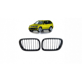Gril BMW X5 E53 jednotlivé lamely Lesklá černá
