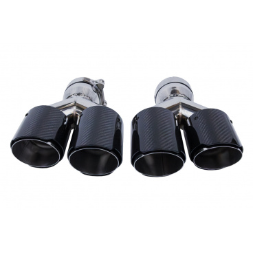 Koncovka tlumiče 89mmx2 vstup 76mm Carbon Gloss Sada