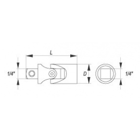 Nástavec 1/4" prodlužovací 35 mm kloubový