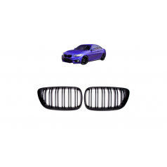 Gril BMW 2 F22 F23 dvojité žebrování Matná Černá