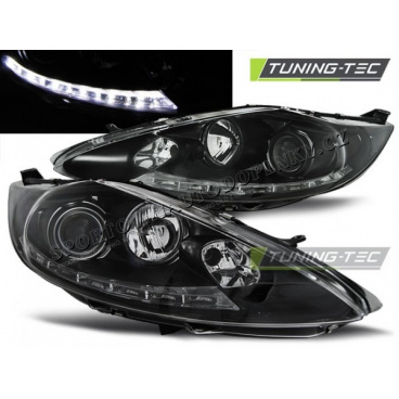 Ford Fiesta MK7 2008- přední čirá světla Daylight black