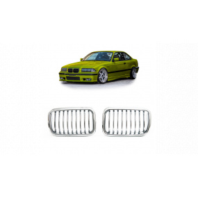 Sportovní gril jednotlivé žebro All Chrome BMW 3 E36 Compact před faceliftem 1991-1996 Sportovní gril jednotlivé žebro All Chrome BMW 3 E36 Compact před faceliftem 1991-1996