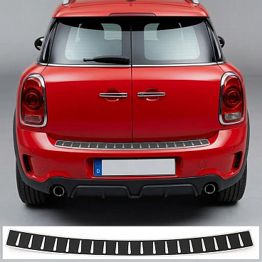 Nerez - karbon kryt horní hrany zadního nárazníku Mini Countryman 2017-23 Nerez - karbon kryt horní hrany zadního nárazníku Mini Countryman 2017-23