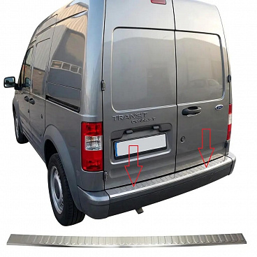 Nerez leštěný kryt horní hrany zadního nárazníku Ford Transit Connect I / Tourneo Connect I 2003-13 Nerez leštěný kryt horní hrany zadního nárazníku Ford Transit Connect I / Tourneo Connect I 2003-13