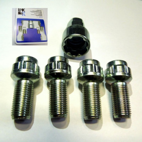 LOK NOX pojistné šrouby pro vozy ŠKODA a koncernové vozy VW GROUP M14x1,5 s uchycením do koule LOK NOX pojistné šrouby pro vozy ŠKODA a koncernové vozy VW GROUP M14x1,5 s uchycením do koule