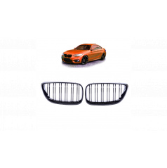 Mřížka BMW 2 F22 F23 dvojité žebrování Lesklá černá