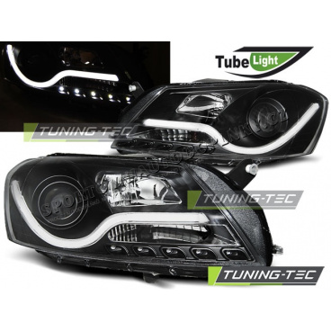 VW Passat B7 10.2010- přední čirá světla Led Tube Lights black