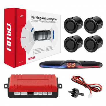 Sada parkovacích senzorů couvací senzory MAX LED 4 černé senzory GOLD 18 mm