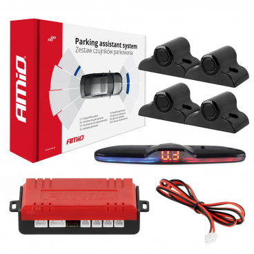 Sada parkovacích senzorů couvací senzory MAX LED 4 černé senzory 19 mm TRUCK A