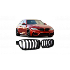 Mřížka BMW 3 F30 F31 dvojité žebrování Lesklá černá