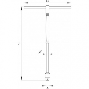 Klíč nástrčný 1/4" (6,3 mm) s rukojetí typ "T"
