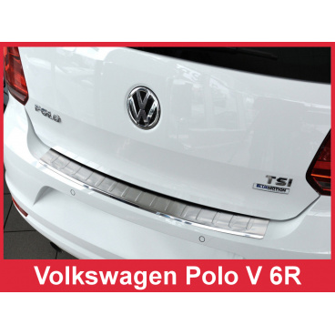 Nerez kryt- ochrana prahu zadního nárazníku Volkswagen Polo V 6R 2014+ Nerez kryt- ochrana prahu zadního nárazníku Volkswagen Polo V 6R 2014+