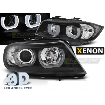 BMW E90/E91 03.2005-08.2008 přední čirá světla 3D U-Type black HID BMW E90/E91 03.2005-08.2008 přední čirá světla 3D U-Type black HID