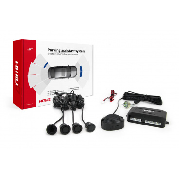 Sada parkovacích senzorů pro couvání Buzzer 4 senzory černé "GOLD" 18 mm AMIO-01576