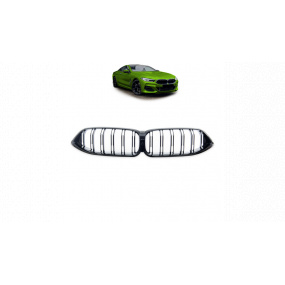 Gril BMW 8 G15 F92 G14 G16 dvojité žebro Lesklá černá