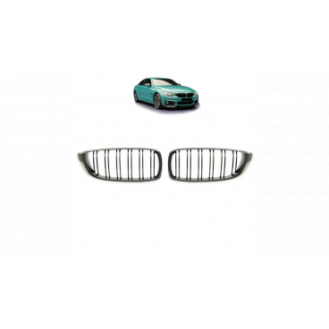 Gril BMW 4 F32 F82 F33 F83 F36 dvojité žebrování Carbon Look Gril BMW 4 F32 F82 F33 F83 F36 dvojité žebrování Carbon Look