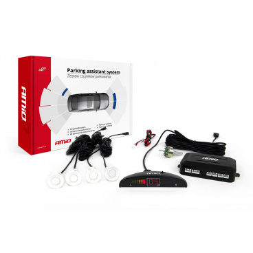 Sada parkovacích senzorů LED 4 bílé senzory AMIO-01566