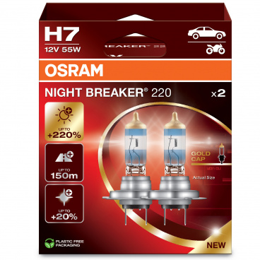 Halogenová žárovka H7 Osram NIGHT BREAKER LASER 12V 3900K +220% 2 ks Halogenová žárovka H7 Osram NIGHT BREAKER LASER 12V 3900K +220% 2 ks