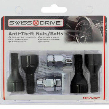 BUTZI pojistné šrouby M12X1,25  černé s uchycením do kužele (2 bezpečnostní ořechy) 