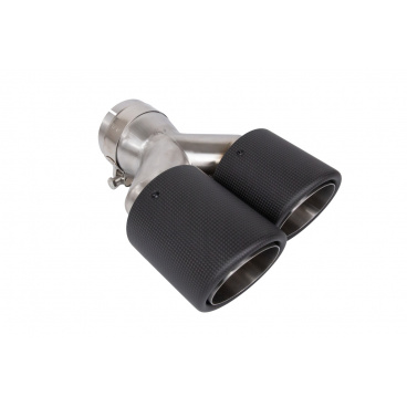 Koncovka tlumiče 114mmx2 vstup 76mm Carbon Mat Pravá