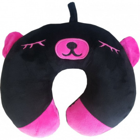 Cestovní polštářek medvídek černo-fialový 