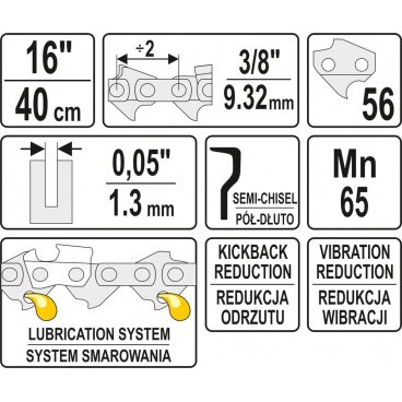 Řetěz na motorovou pilu 16" 3/8" 56 článků