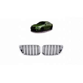 Mřížka BMW 2 F22 F23 dvojité žebro Chrom & Černá