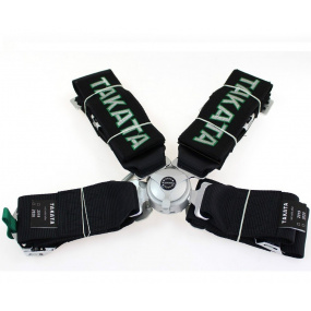 4-bodový bezpečnostní pás 75 mm černý s logem Takata (centrální matka)