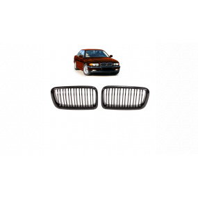 Gril BMW 7 E38 dvojité žebrování Lesklá černá