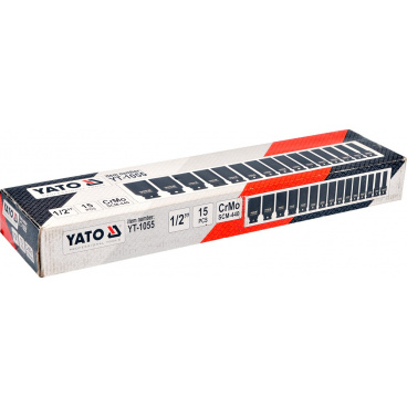 Sada nástavců 1/2" rázové šestihranné hluboké 15 ks Sada nástavců 1/2" rázové šestihranné hluboké 15 ks