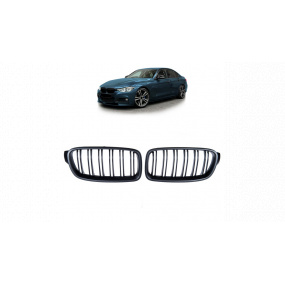 Mřížka BMW 3 F30 F31 dvojité žebrování Matná černá
