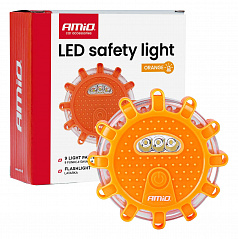 Automobilová nouzová lampa akumulátorová s funkcí svítilny 12SMD+3SMD 650mAh (BATT) oranžové světlo