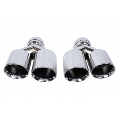 Koncovka tlumiče 89mmx2 vstup 70mm Leštěná Sada