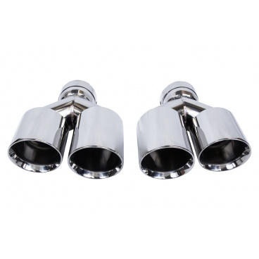 Koncovka tlumiče 89mmx2 vstup 70mm Leštěná Sada