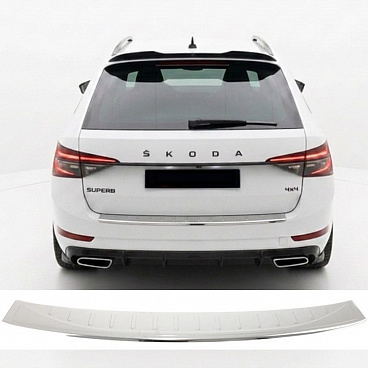 Nerez leštěný kryt horní hrany zadního nárazníku Škoda Superb III Combi 2015–2024 Nerez leštěný kryt horní hrany zadního nárazníku Škoda Superb III Combi 2015–2024