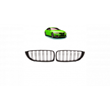 Mřížka BMW 4 F32 F82 F33 F83 F36 dvojité žebrování Lesklá černá