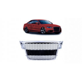 Gril Audi A4 B8 Stříbrný & Lesklý Černý