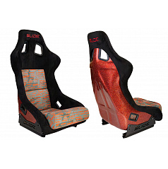 Sportovní křeslo SLIDE KS2 Premium Black Personal Words Velur & Red Glitter