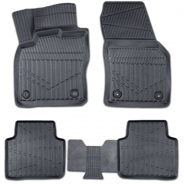 Gumový set 3D přesných autokoberců Škoda Kodiaq 2017-24 včetně krytu zadní střední části Gumový set 3D přesných autokoberců Škoda Kodiaq 2017-24 včetně krytu zadní střední části