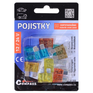 Pojistky nožové sada 10ks Pojistky nožové sada 10ks