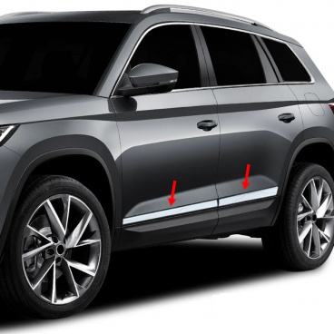 Nerez boční lišty dveří Omtec Škoda Kodiaq  2017+, F. Ranger  2015+