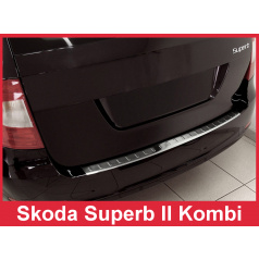 Nerez kryt - ochrana prahu zadního nárazníku Škoda Superb II kombi 2009-13