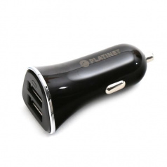 USB nabíječka - 2xUSB 3,4A + microUSB kabel 1m black