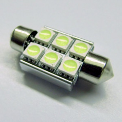 Žárovka 6 LED SMD  sulfit 42 mm  bílé 12V CAN-BUS - 1 ks