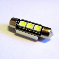 Žárovka 3 LED SMD sulfit 39 mm  bílá 12V CAN-BUS - 1 ks