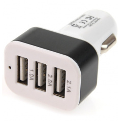 Zástrčka do zapalovače 3x USB výstup 2,1A 2,0A 1,0A 12/24V