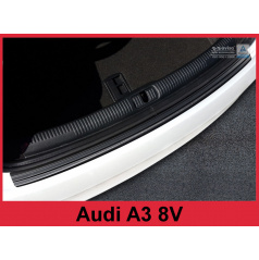 Nerez kryt- černá ochrana prahu zadního nárazníku Audi A3 8V 2016+